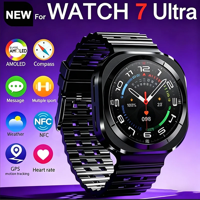 2026 New Watch 7 Ultra Smart Watch Men 3D Display Sport Bluetooth call SmartWatch GPS NFC Compass Blood oxygen Smartwatch Women 1