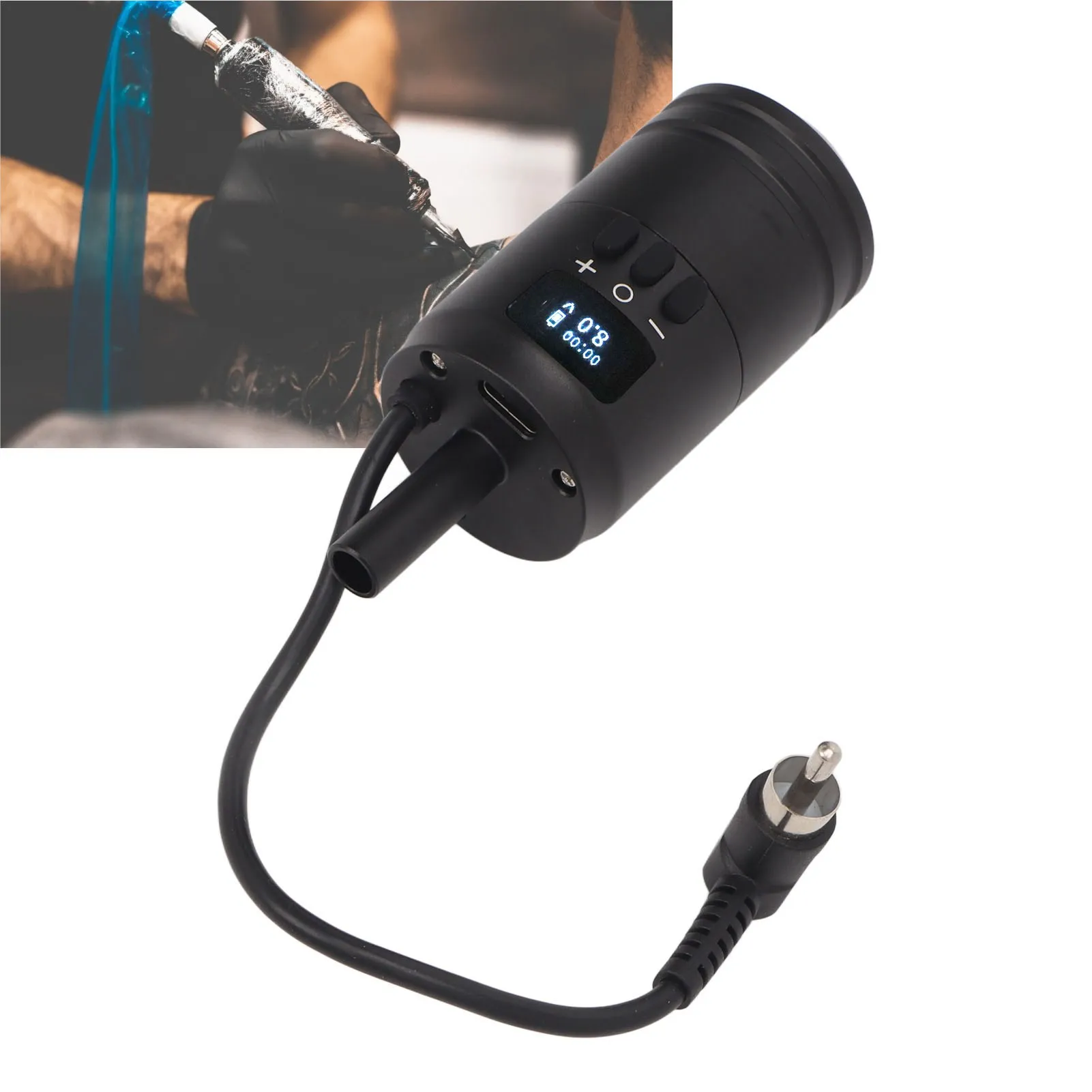 Tattoo Power Supply 2 In 1 Tattoo Cartridge Grips Kit Interface Portable Wireless Tattoo Power Supply Kit 1600mAh Cartridge Handle