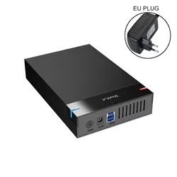 High - Speed 3.5 External Hard Drive Enclosure with USB 3.0 & SATA III Support (EU Plug)