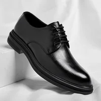 Men's Formal Leather Shoes 8cm Heightening New Bridegroom Shoes Spring Autumn Business Style Rubber Outsole Comfortable Casual S