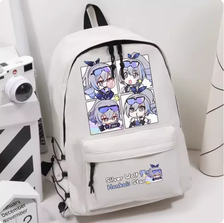 Anime Honkai: Star Rail Silver Wolf Schoolbag Backpack High-capacity Shoulder Bag Cosplay Student Teenage Gift B159
