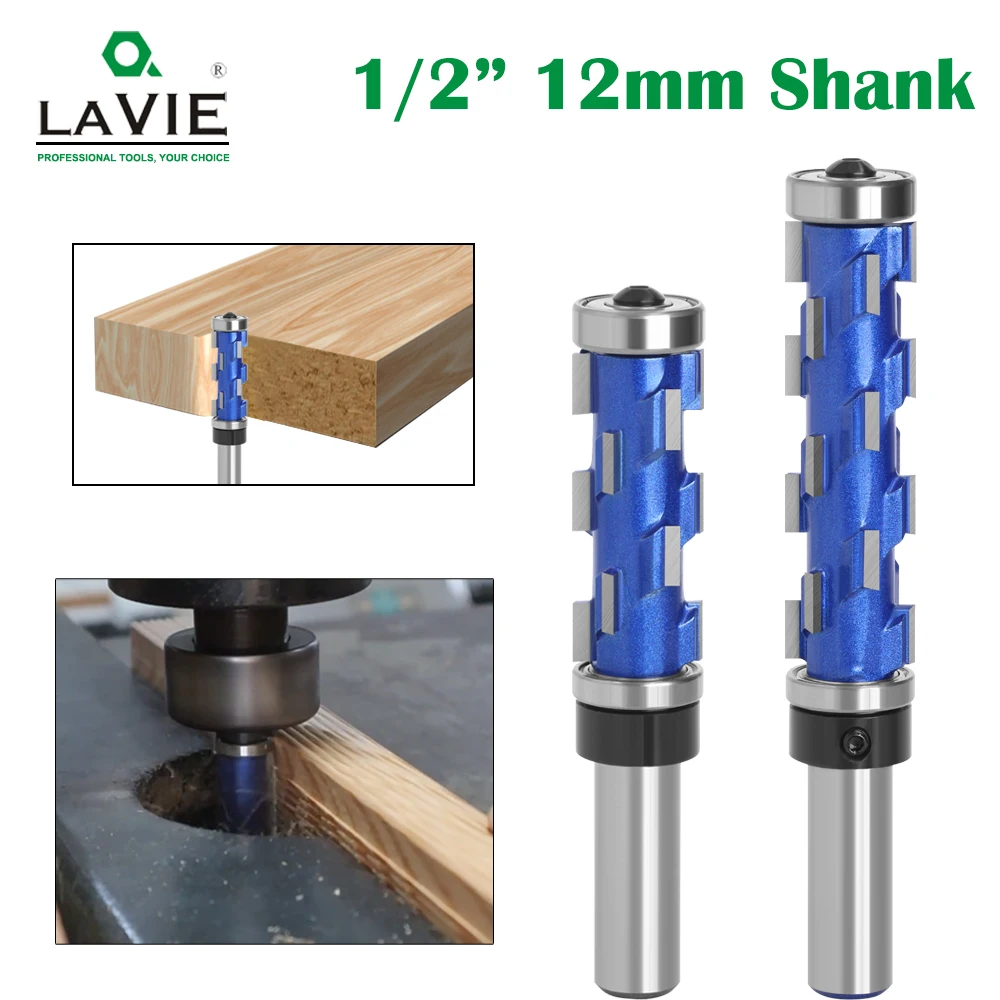 LAVIE12mm12ShankDoubleBearingSpiralFlushTrimRouterBit