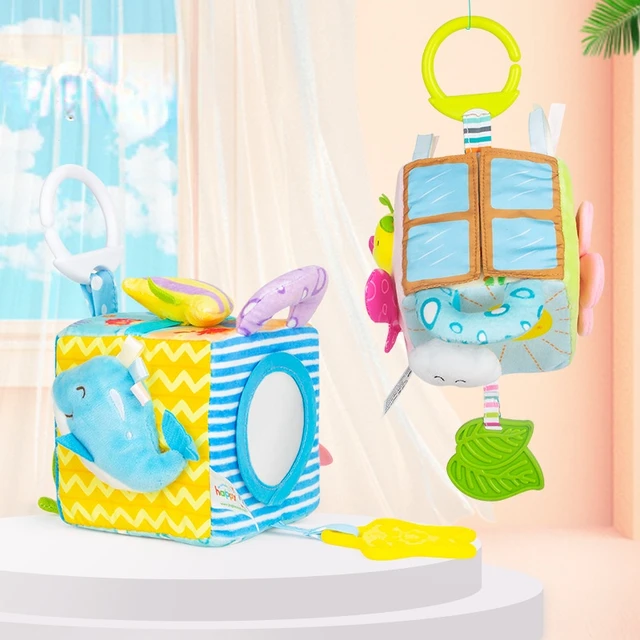 Baby Early Education Toy Baby Sky Ocean Cloth Building Block Crib Trailer Hang Children  Blocks Soft Plush Set Cube toys 1