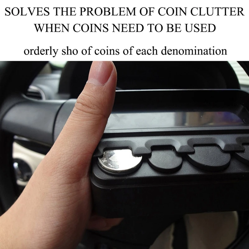 Coin Holder for Car Change Organizer Universal Storage Coin Money Dispenser Cash Box Trucks Accessories Drop Ship