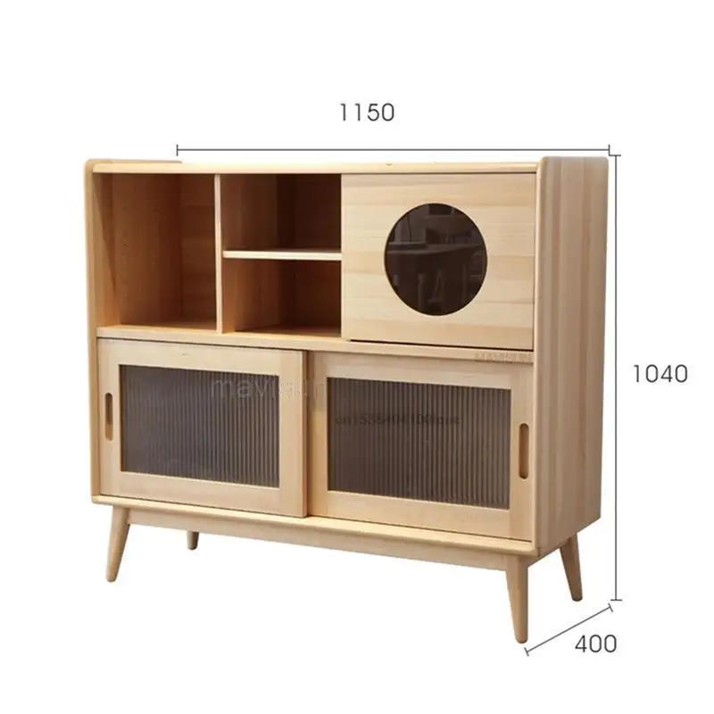 Japanese Style Living Room Tea Cabinet Modern Minimalist Kitchen Small Storage Sideboard Buffet Cabinet Dining Room Furniture