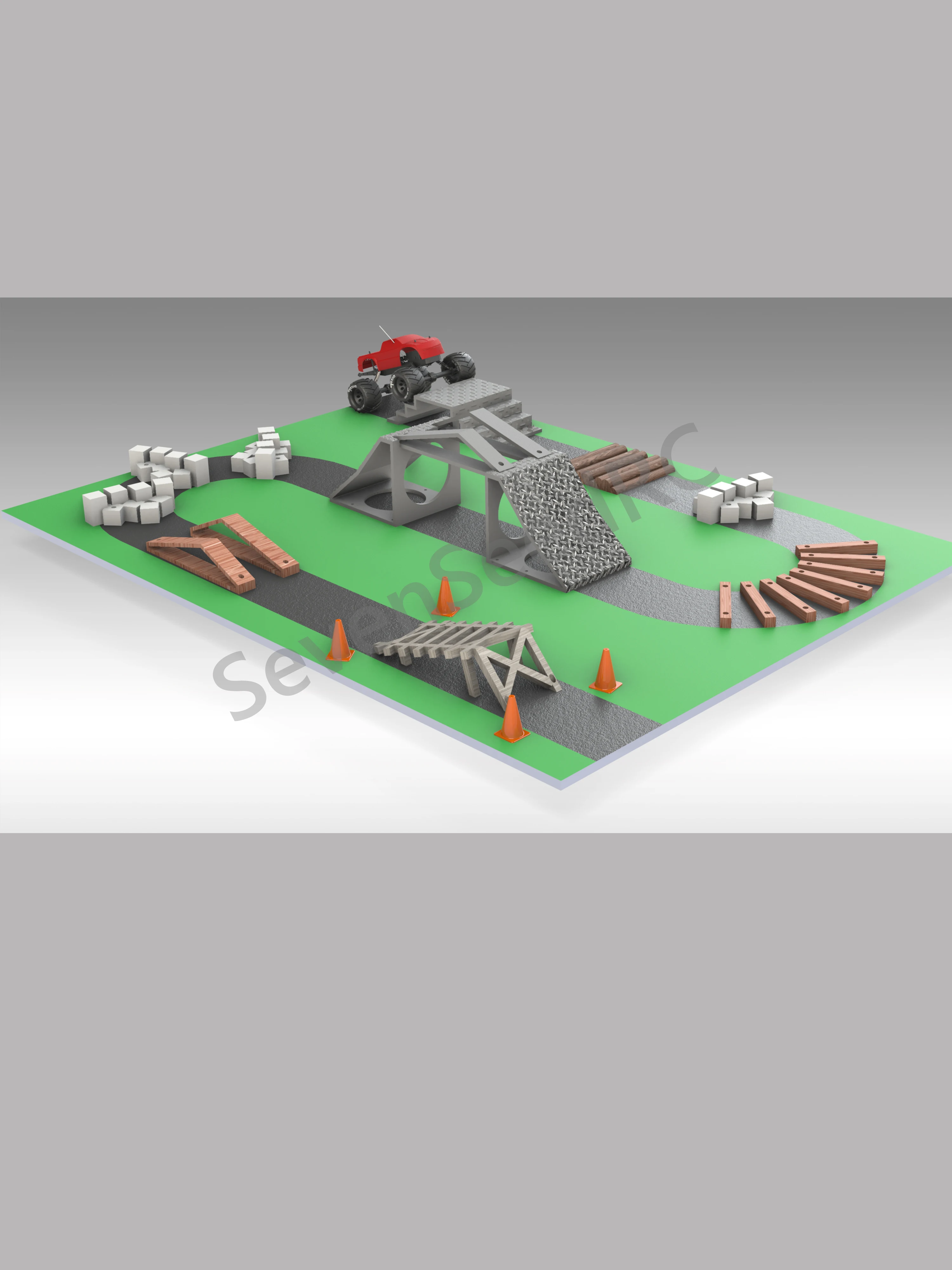 3d Printed RC Crawler Course indoor obstacle scene model 4