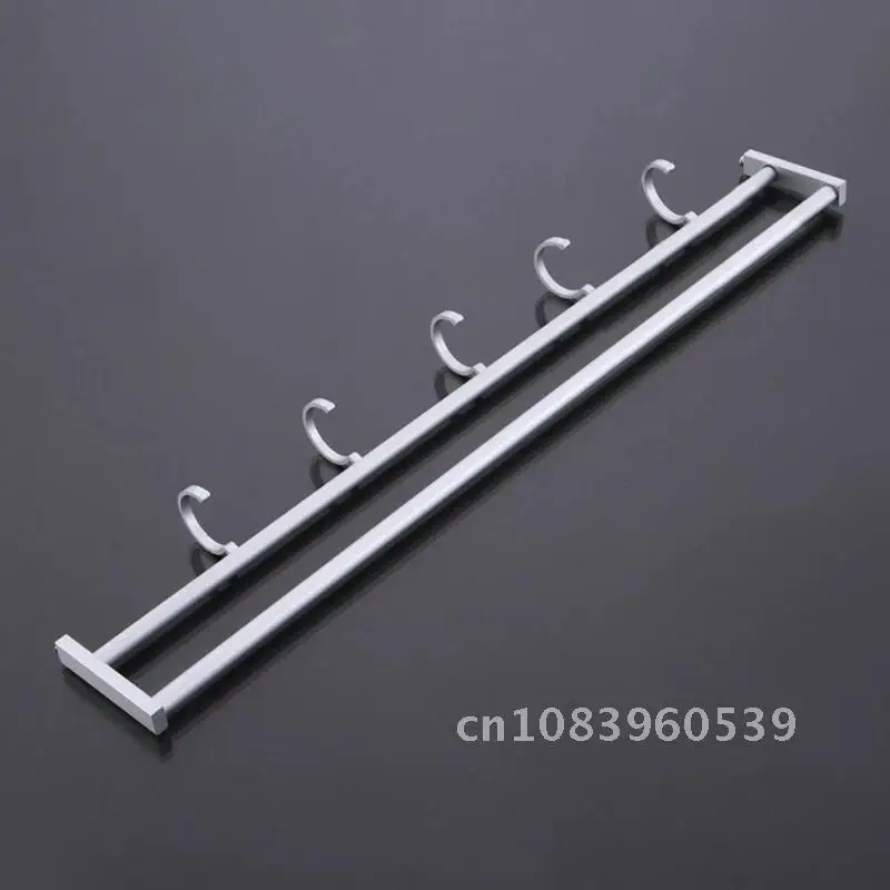 

Aluminum 2 Layer Wall-Mounted Bathroom Towel Coat Rack Shower Shelf Metal Tray Bracket вешалка для полотен