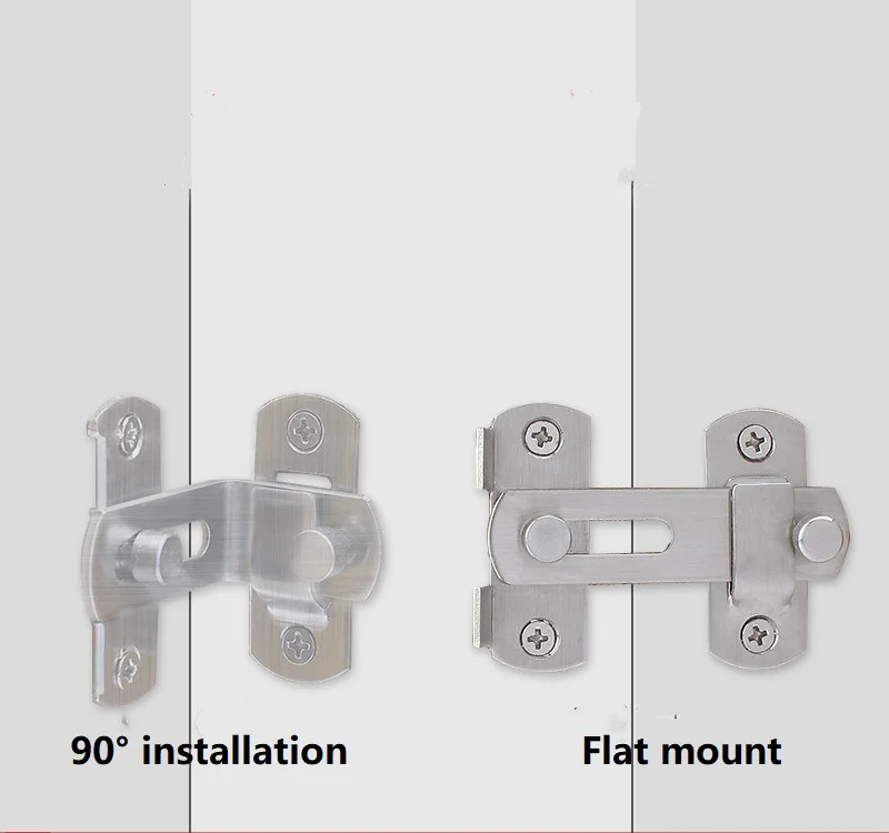 Stainless steel latch Punch-free door buckle padlock buckle cabinet door lock push-pull lock safety bolt