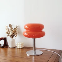 Glass Egg Tart Table Lamp Dimmable USB Powered Ambient Light for Living Room Bedroom and Home Office Perfect for Bedside Lamp 1