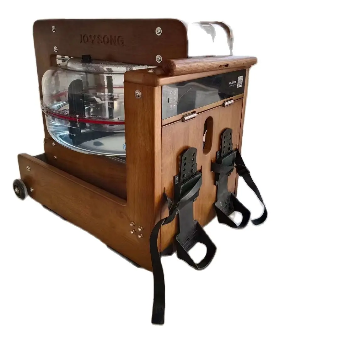 Folding Wood Water Rowing Machine, Pull Type, Small Storage