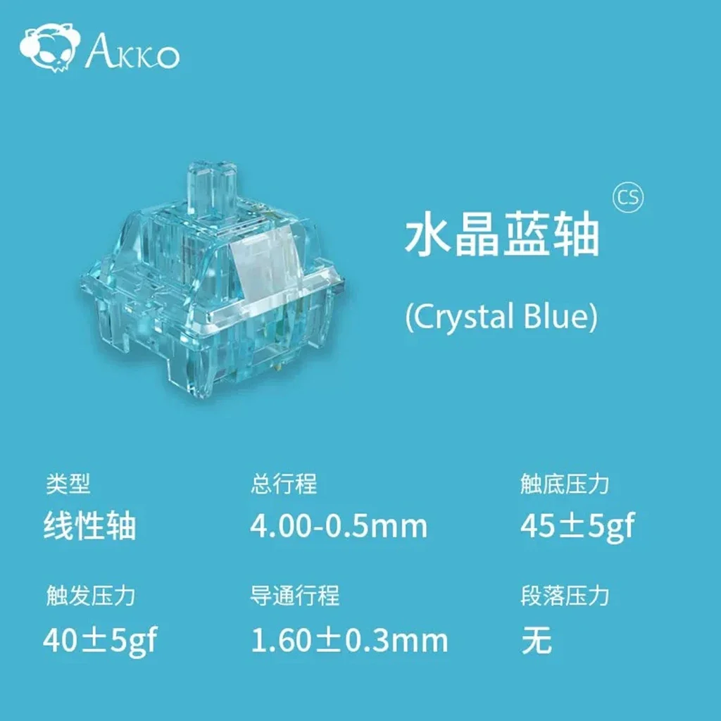 מתג AKK0 Crystal V3 שקוף Scrub יין אדום כסף כחול V3 ליניארי טקטילי 3 פינים 40 גרם RGB מקלדת מכאנית למשחקים