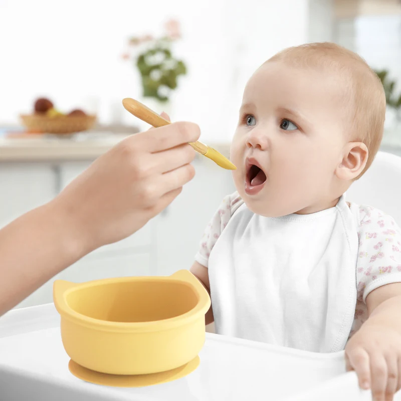 1PCS BPA Free Silicone Feeding Sucker Bowl Baby Dishes Kid Dinner Food Grade Silicone Baby Tableware Baby Stuff 6
