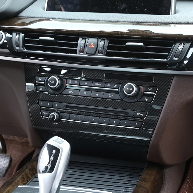 BMW X5 F15 X6 F16 2014-2018 용, 스티어링 휠, 대시 보드, 콘솔 기어 시프터, 패널 스티커, 자동차 인테리어 탄소 섬유 트림 커버