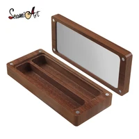 SeamiArt 1pc Black Walnut Wood Painting Box for Watercolor Subpackag For Watercolor Oil Acrylic Paint  Art Supplies 1