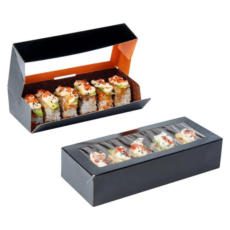 

Customized productPaper sushi box with PE/PLA laminated inside and both sides printing