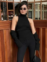 Trendix Hollow Out Sweater Sets For Women 2025 Fall New Long Sleeve Knitwear Shawl Suits Sexy Backless Knit Tank Top 2 Piece Set - Image 3