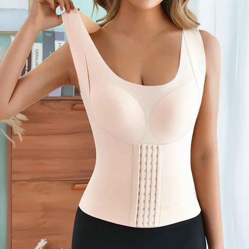 Cinta redutora feminina sutiã corretor de postura sutiã 3 em 1 abotoado na cintura shapewear roupa íntima sem costura emagrecedora cross back shapers