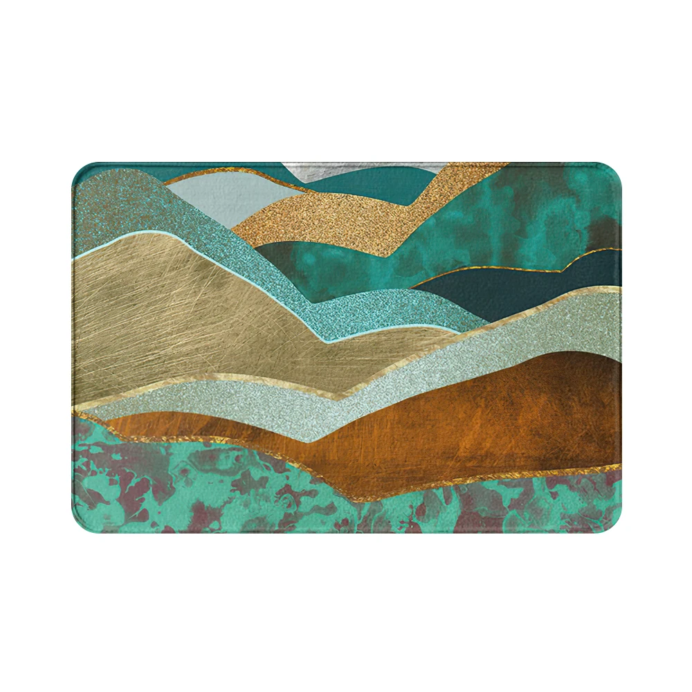 Green Mountain print Carpet Entrance Doormat Bath Floor Rugs Absorbent Mat Anti-slip Kitchen Rug for Home Decorative Foot mat