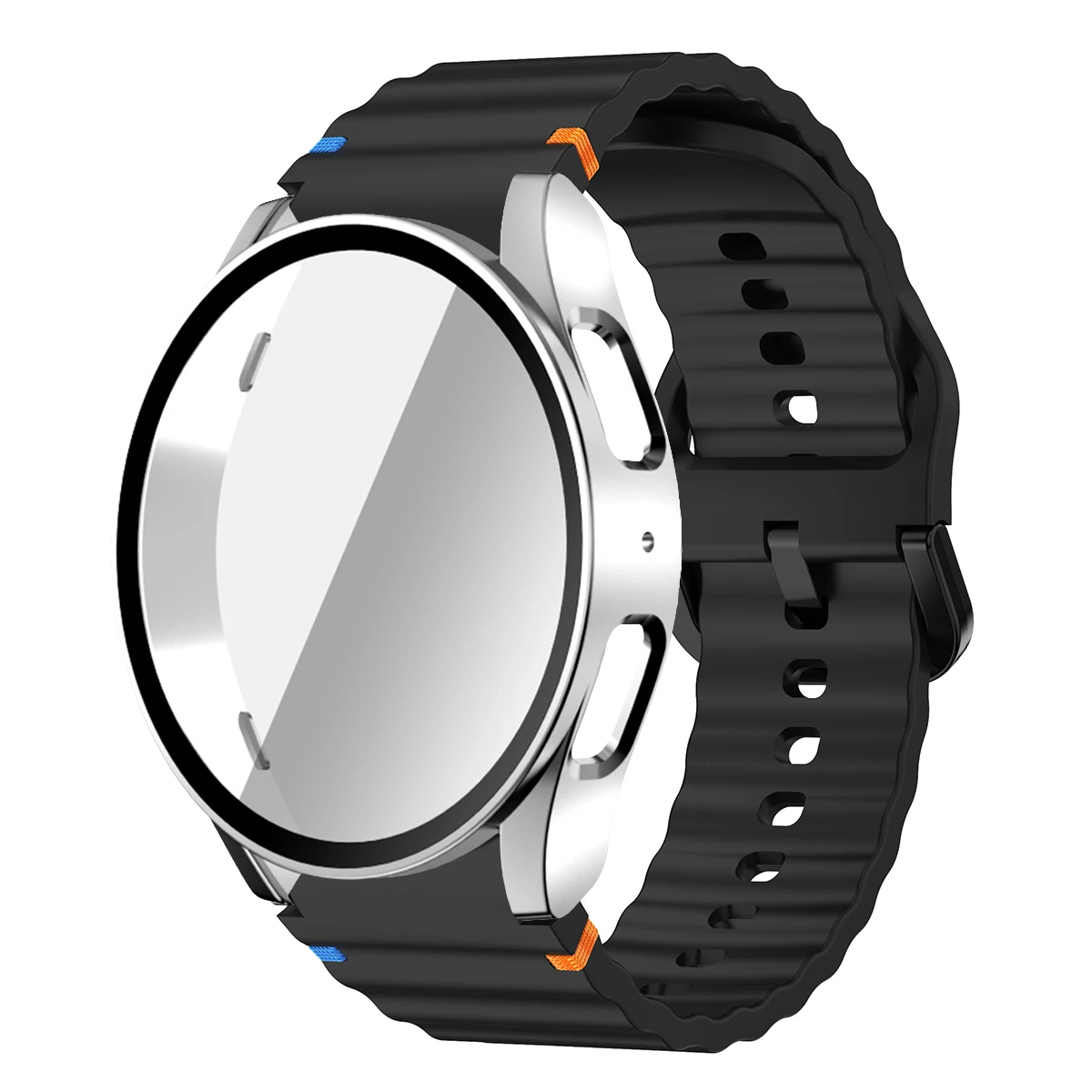 Premium Silicone Watch Band and Protective Case Combo – Universal Fit Bracelet Strap