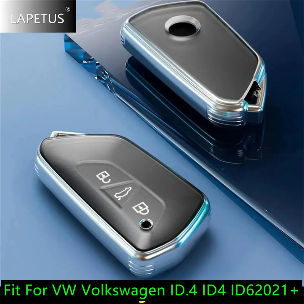 

TPU Car Accessories Interior Folding Key Case Cover Shell Trim Protection Decoration For VW Volkswagen ID.4 ID4 ID6 2021 - 2024
