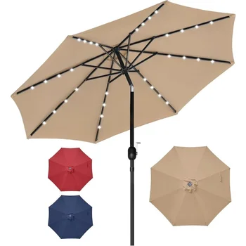 9' Solar LED Lighted Patio Umbrella 1