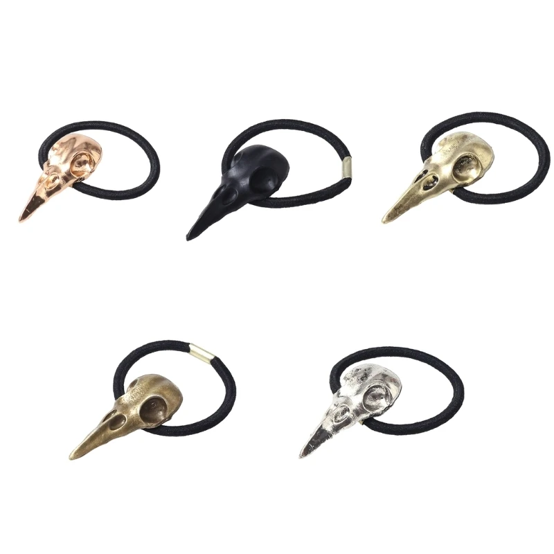 

Teens Girl Hairband Elastic Hair Rope Crow Skull Hair Tie Festival Headdress Dropship
