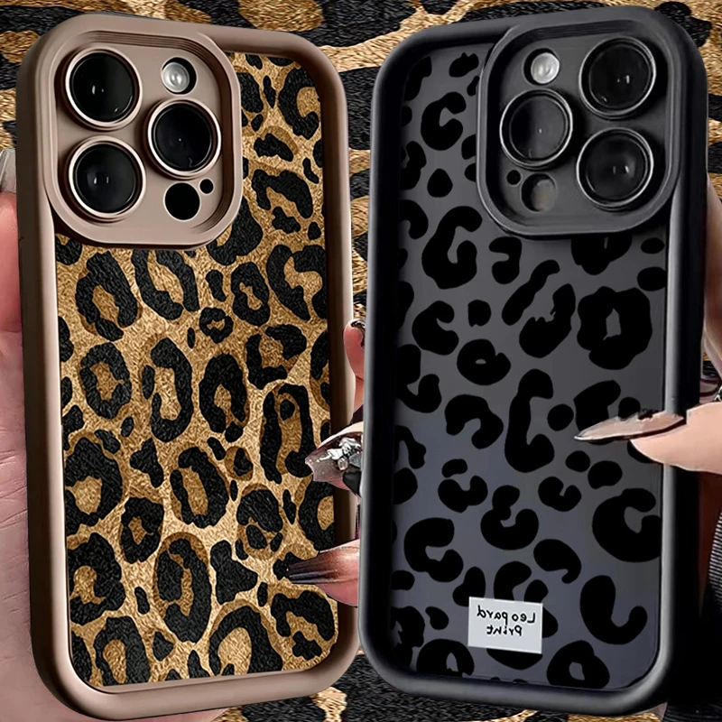 Classic Leopard Print Silicone Matte Phone Case
