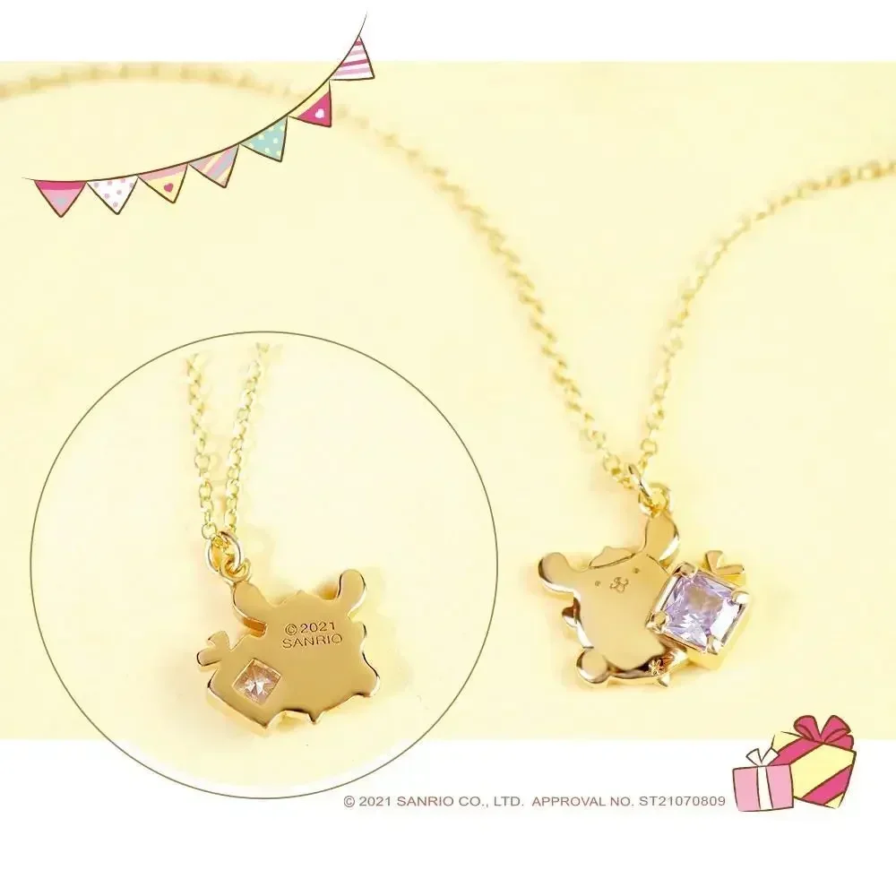 

Sanrio Jewelry Новогодний подарок с помпоном пурином камни на день рождения ожерелье из стерлингового серебра кавайные аксессуары Sanrio