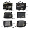 Large-Capacity Black Mesh Makeup Case Organizer Storage Pouch Casual Zipper Toiletry Wash Bags Make Up Women Travel Cosmetic Bag 6