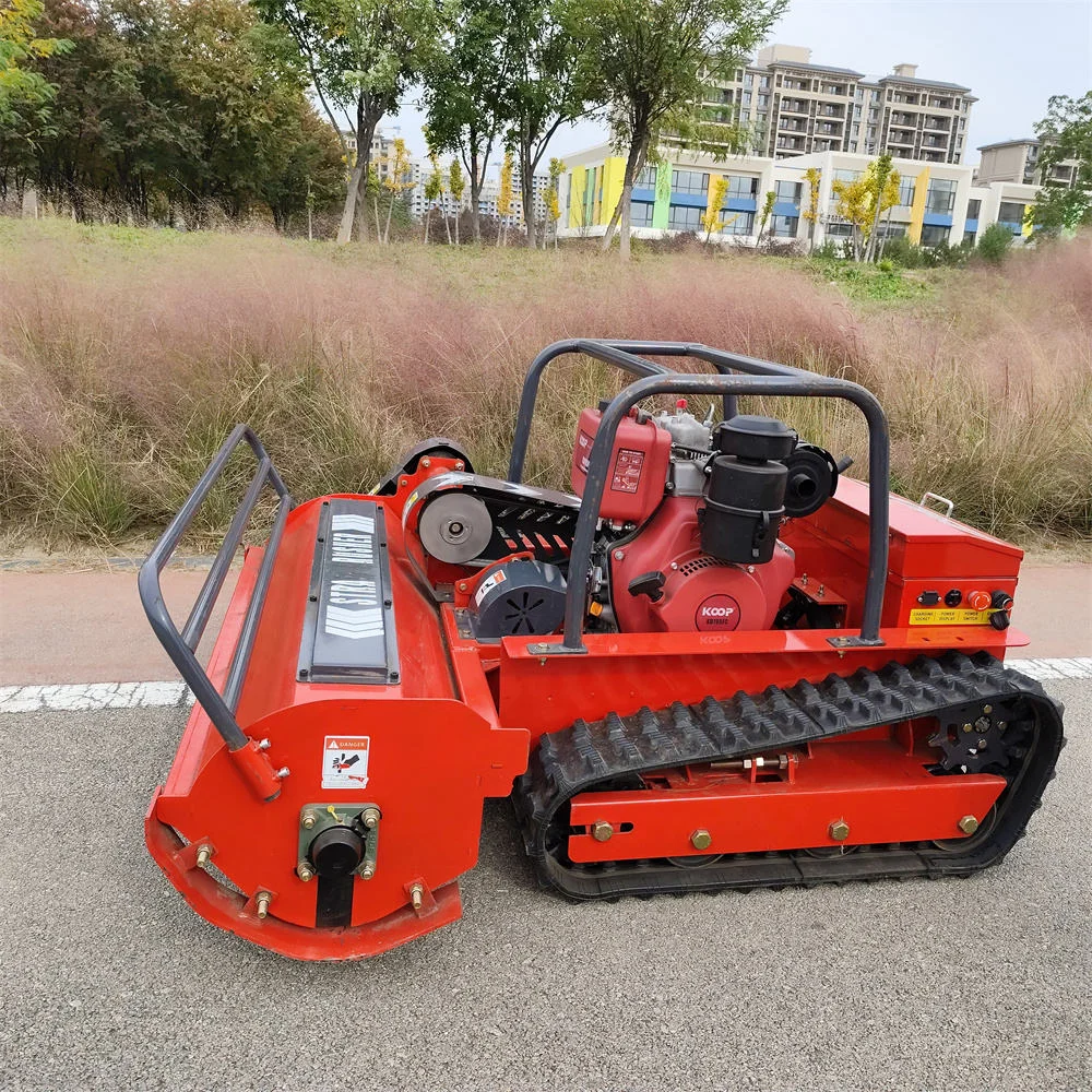 800mm high power diesel flail mower for home garden, four-stroke cordless, 24V industrial grade remote control design, suitable