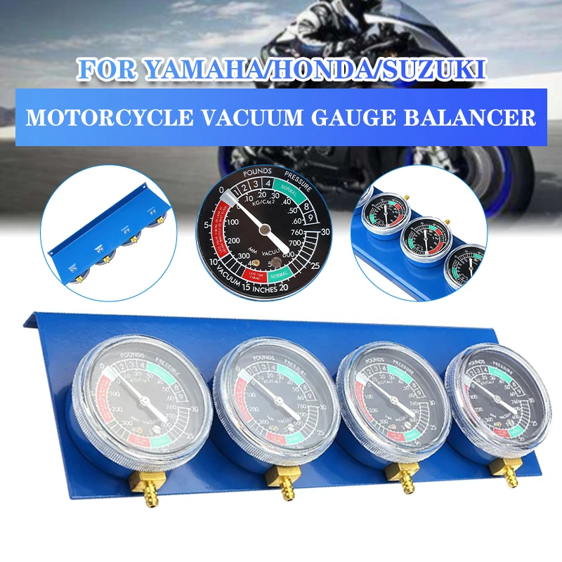Motorcycle Carburetor Gauge 4Pcs Motorcycle Carburetor Vacuum Gauge Balancer Synchronizer Tool W/Hose Kit for Honda/Yamaha/Suzuki/Harley carburetor replacement parts,carburetor accessories,carburetor kit,motorcycle carburetor gauge