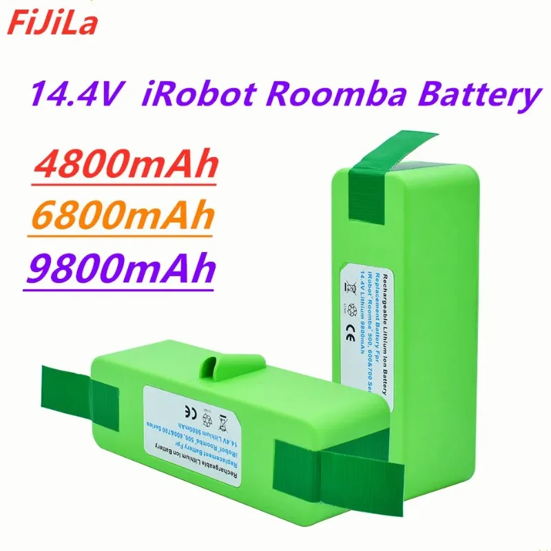 

2023 14.4V 4.8Ah/6.8Ah/9.8Ah/ Lithium Rechargeable Battery For iRobot Roomba 500 600 700 800 Series 560 620 650 700 770 780 880