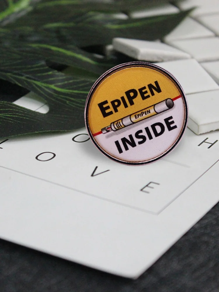 EpiPen Inside Lapel Pin Medical Allergy Alert Badge 6