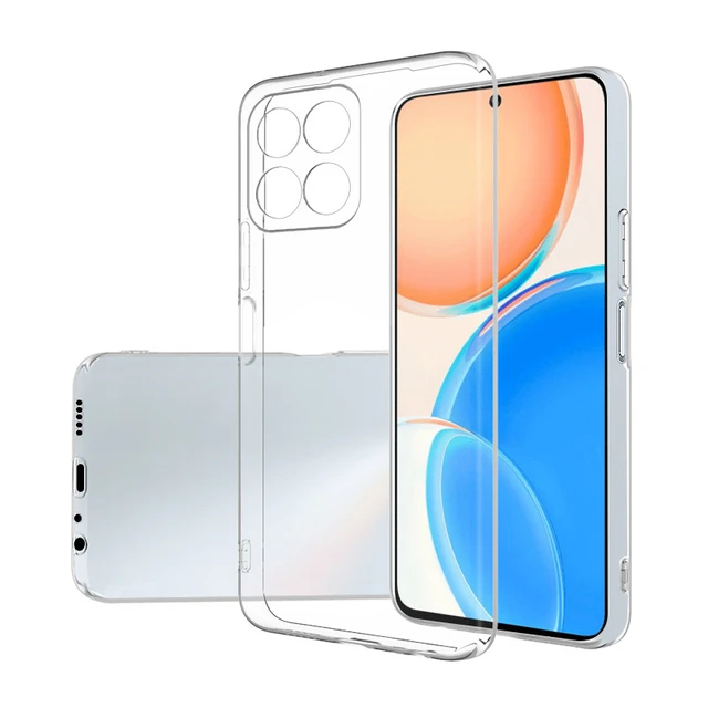 Funda de gel delgada de silicona transparente para teléfono Honor X6