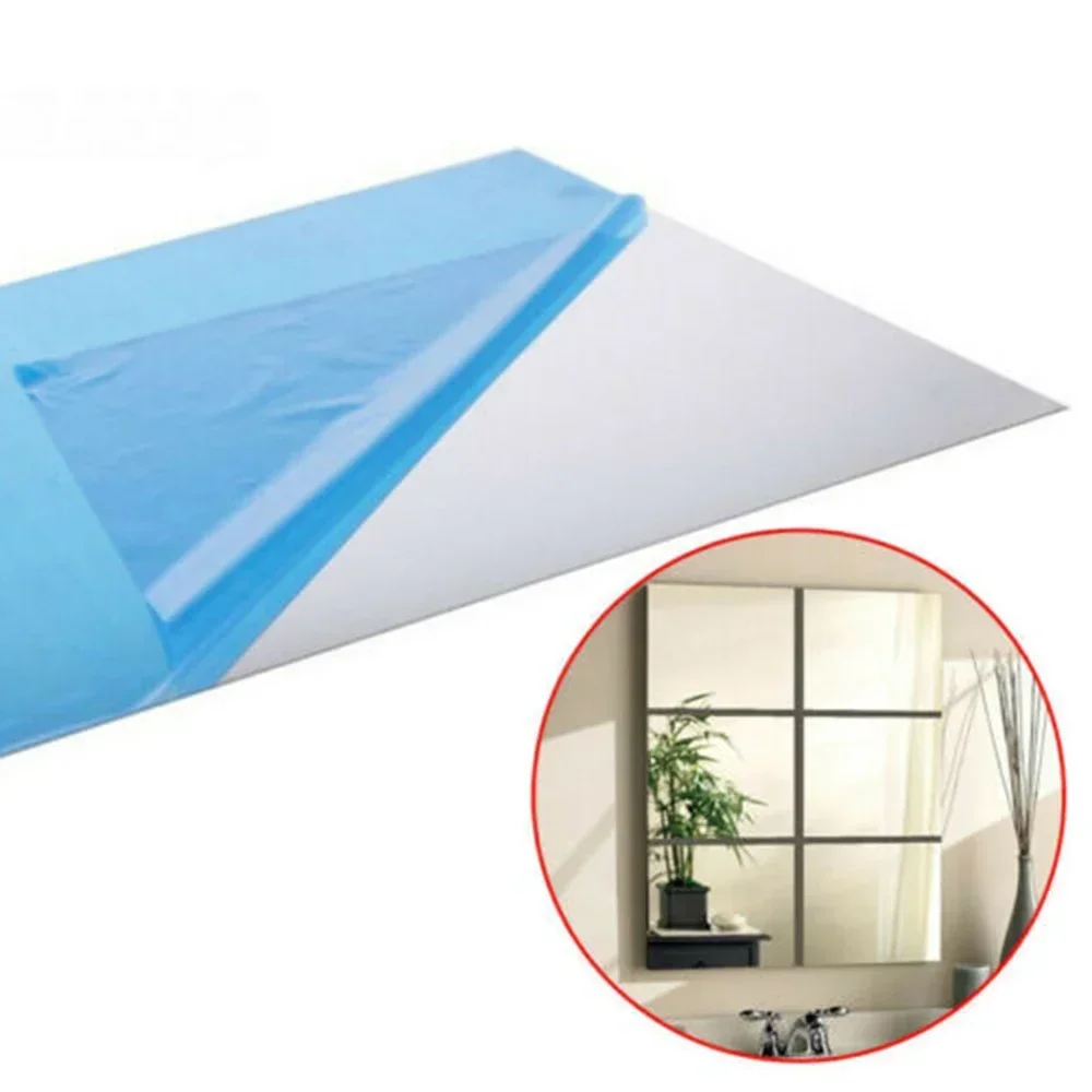 9pcs 15CM Square Mirror Wall Sticker Acrylic Mosaic Tiles Sticker for Bathroom DIY 3D Wall