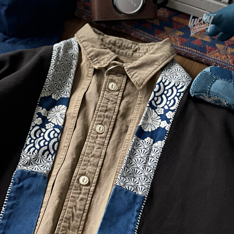 

2023ss Высококачественная махровая джинсовая Толстовка в стиле пэчворк куртка с вышивкой повседневное пальто Y2K уличная одежда мужская одежда