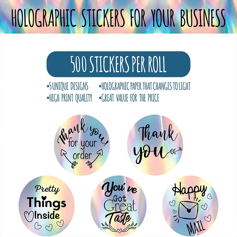 New Thank You Stickers 100-500PCS for Business Merci Packaging Stickers Pack Small Rolling Roll Home Made Lables thank you stickers