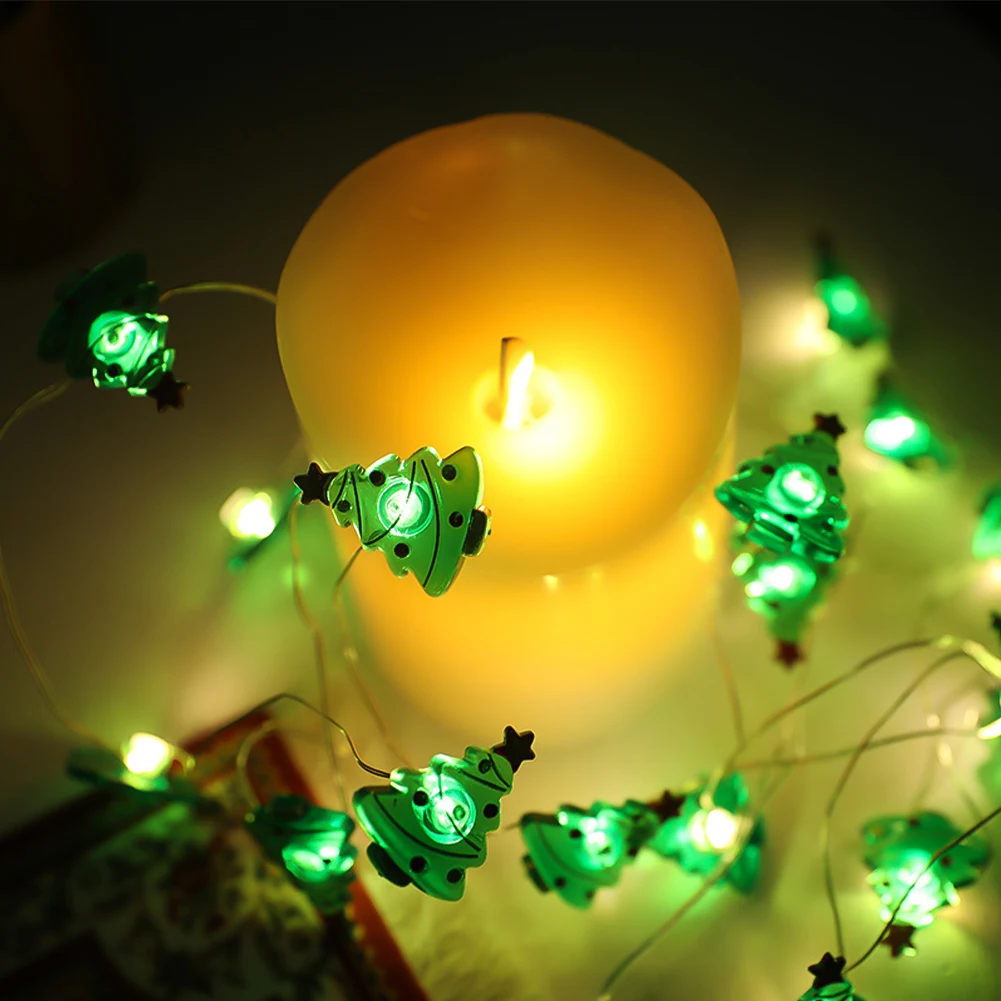 Christmas LED String Light Santa Claus Gingerbread Man Xmas Tree Ornament Christmas Decoration For Home New Year Party Kids Gift