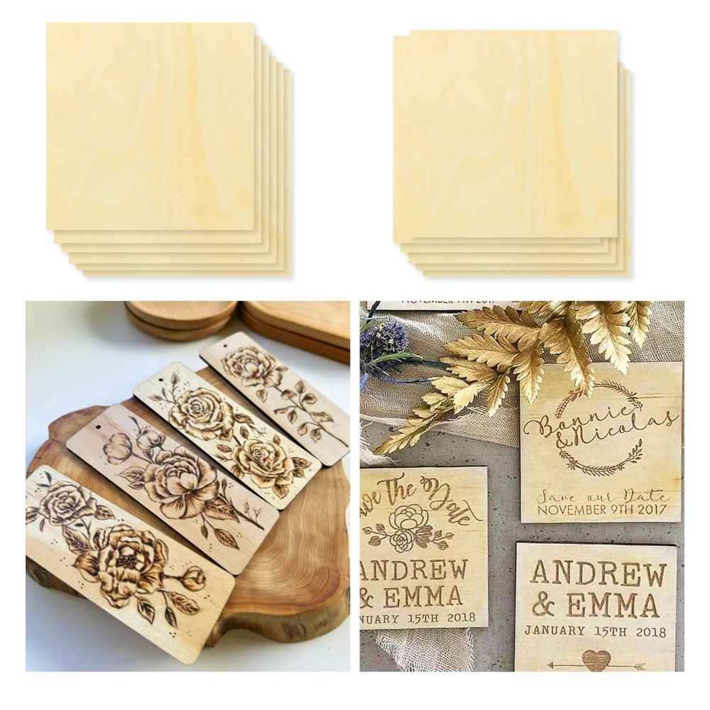 Lindenholzplatten Größe 300x300x3mm Unbehandeltes Holz DIY Bastelholzplatte für Lasergravur und CO2-Laserschneidemaschinen – Detail 5