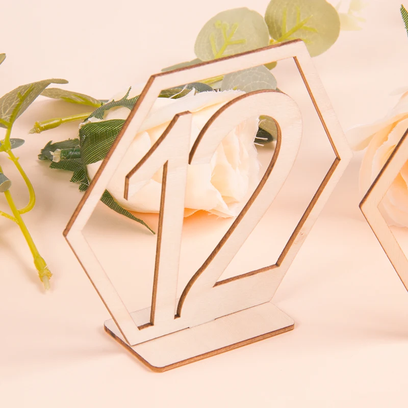 Wooden Wedding Table Number Sign Place Card Wedding Engagement Reception Seat Decoration Digital Card Event Party Supplies 10pcs wedding table numbers