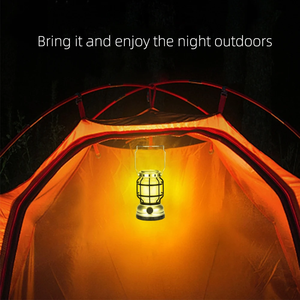 LED Camping Lantern, 6000mAh Rechargeable Battery Camping Light, IP55  Waterproof Outdoor Table Lamp, 4-Way Dimmable Portable Lamp