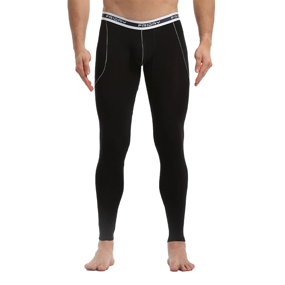 Men's Long Johns Thermal Pants Tight High Stretch Underwear Fleece Leggings Winter Sleepwear Invisible Thermo Warmer Sweatpants