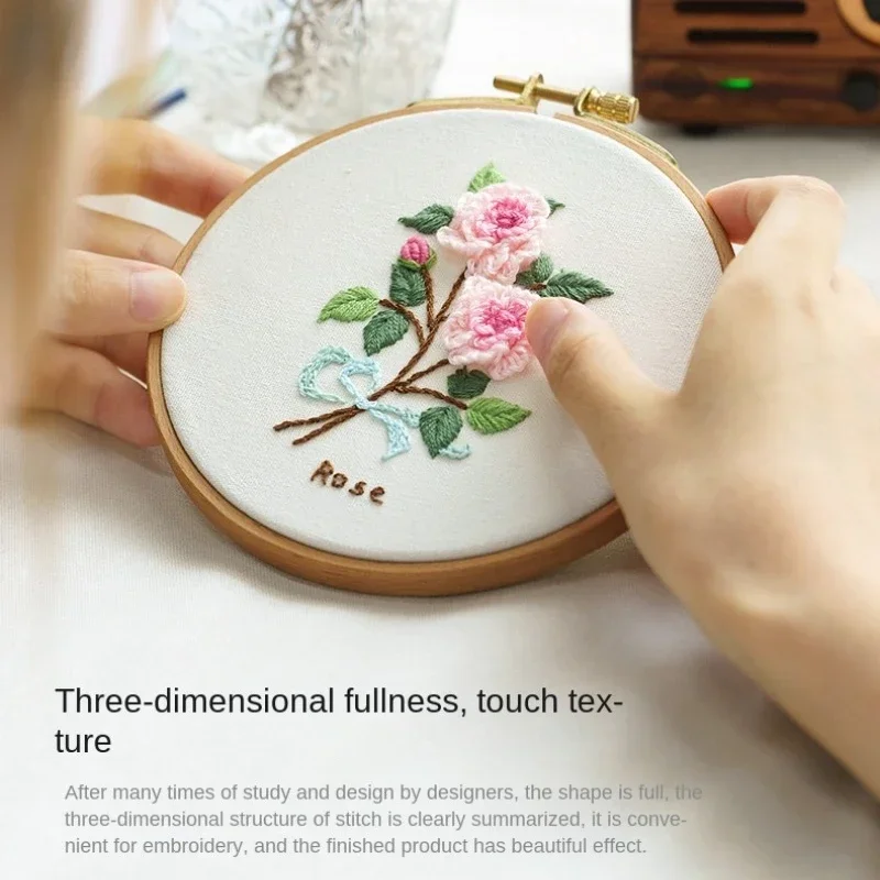1 Set Beginner's Embroidery Kit with Hoop Complete DIY Pack for Crafting Unique Floral Patterns Designs Embroidery Gifts embroidery set embroidery kits embroidery hoop embroidery tool