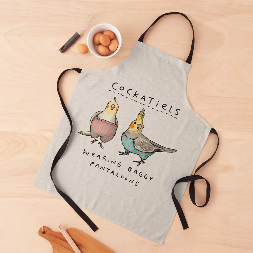 

Cockatiels Wearing Baggy Pantaloons Apron oil proof apron Aprons waterproof apron for woman