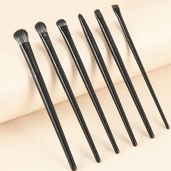 Set di 6 Pennelli Professionali per Trucco Occhi, Morbidi Pennelli per Contorno, Ombretto, Eyeliner e Sopracciglia, Strumenti Cosmetici per la Bellezza del Viso Femminile
