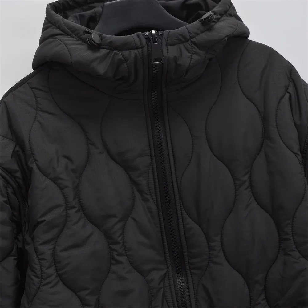 UNIZERA 2023 Autumn/Winter New Product Women's New Fashion and Casual Versatile Stand up Collar Hooded Jacket Cotton Coat 6
