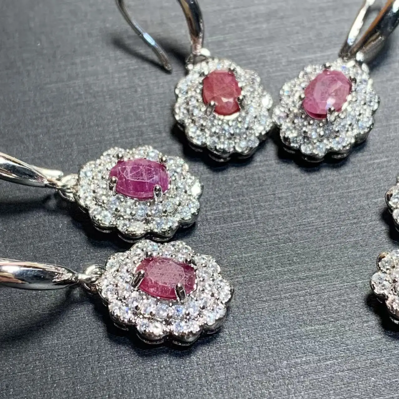 Natural Ruby Hoop Earrings For Women Stainless Steel Earrings Simple Fine Jewelry Stone Gemstone Classic Style Gift