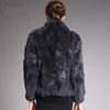 Natural Rabbit Fur Coat Women Winter Jacket Real Leather And Fur Bolero Women's Clothing Female Outerwears With 2024 Black Cold 6
