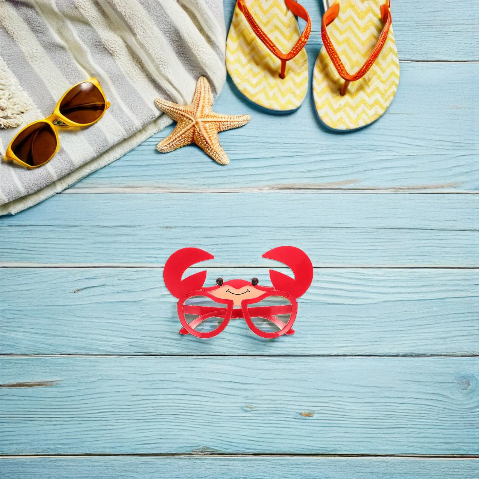 6Pcs 게 모양의 선글라스 재미있는 하와이 파티 해변 휴가 사진 소품 참신한 열대 야외 장식
