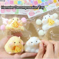 Fascinating Cartoon Cute Hamster Waffles Paws Squeeze Toy Silicone Pinch TPR Soft Decompression Stress Toy for Kids Gift Squishy 1